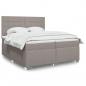 Preview: ARDEBO.de - Boxspringbett mit Matratze Taupe 200x200 cm Stoff