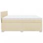 Preview: Boxspringbett mit Matratze Creme 200x200 cm Stoff