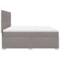 Preview: ARDEBO.de - Boxspringbett mit Matratze Taupe 200x200 cm Stoff