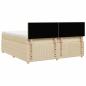Preview: Boxspringbett mit Matratze Creme 200x200 cm Stoff