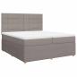 Preview: ARDEBO.de - Boxspringbett mit Matratze Taupe 200x200 cm Stoff