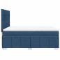 Preview: Boxspringbett mit Matratze Blau 160x200 cm Stoff