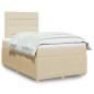 Preview: ARDEBO.de - Boxspringbett mit Matratze Creme 120x190 cm Stoff
