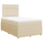Preview: Boxspringbett mit Matratze Creme 120x190 cm Stoff
