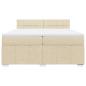 Preview: Boxspringbett mit Matratze Creme 200x200 cm Stoff