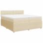 Preview: Boxspringbett mit Matratze Creme 200x200 cm Stoff