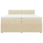 Preview: Boxspringbett mit Matratze Creme 200x200 cm Stoff