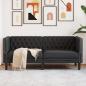 Preview: ARDEBO.de - Chesterfield-Sofa 2-Sitzer Schwarz Kunstleder