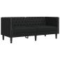 Preview: Chesterfield-Sofa 2-Sitzer Schwarz Kunstleder
