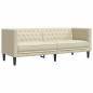 Preview: Chesterfield-Sofa 3-Sitzer Creme Kunstleder
