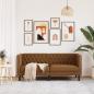 Preview: ARDEBO.de - Chesterfield-Sofa 2-Sitzer Braun Kunstleder in Wildleder-Optik