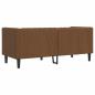 Preview: Chesterfield-Sofa 2-Sitzer Braun Kunstleder in Wildleder-Optik