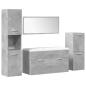 Preview: 5-tlg. Badmöbel-Set Betongrau Holzwerkstoff