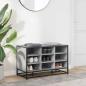Preview: Schuhbank Grau Sonoma 84x40x53,5 cm Holzwerkstoff und Metall