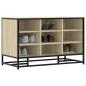 Preview: ARDEBO.de - Schuhbank Sonoma-Eiche 84x40x53,5 cm Holzwerkstoff und Metall