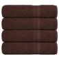 Preview: ARDEBO.de - Duschtücher 4 Stk. Braun 70x140 cm 360 g/m² 100% Baumwolle
