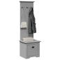 Preview: ARDEBO.de - Flurschrank mit Haken BODO Grau 50x40x157 cm