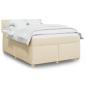 Preview: ARDEBO.de - Boxspringbett mit Matratze Creme 160x200 cm Stoff