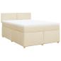 Preview: Boxspringbett mit Matratze Creme 160x200 cm Stoff