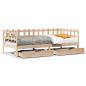 Preview: Tagesbett mit Schubladen 80x200 cm Massivholz Kiefer