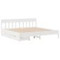 Preview: Massivholzbett ohne Matratze Weiß 200x200 cm Kiefernholz