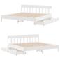 Preview: Massivholzbett ohne Matratze Weiß 200x200 cm Kiefernholz