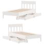 Preview: Massivholzbett ohne Matratze Weiß 90x200 cm Kiefernholz