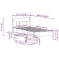 Preview: Massivholzbett ohne Matratze Weiß 90x200 cm Kiefernholz