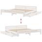 Preview: Massivholzbett ohne Matratze Weiß 200x200 cm Kiefernholz