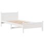 Preview: Massivholzbett ohne Matratze Weiß 90x200 cm Kiefernholz