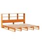 Preview: Massivholzbett ohne Matratze Wachsbraun 200x200 Massivholz