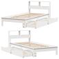 Preview: Massivholzbett mit Regal ohne Matratze Weiß 90x200 cm Kiefer