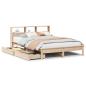 Preview: Massivholzbett mit Regal ohne Matratze 120x200 cm Kiefer