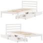 Preview: Massivholzbett ohne Matratze Weiß 90x200 cm Kiefernholz