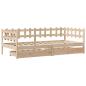 Preview: Tagesbett mit Schubladen 90x200 cm Massivholz Kiefer