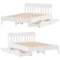 Preview: Massivholzbett ohne Matratze Weiß 150x200 cm Kiefernholz