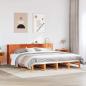 Preview: ARDEBO.de - Massivholzbett ohne Matratze Wachsbraun 200x200 Massivholz