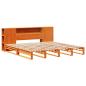 Preview: Massivholzbett ohne Matratze Wachsbraun 200x200 Massivholz