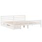 Preview: Massivholzbett ohne Matratze Weiß 180x200 cm Kiefernholz