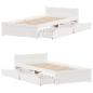 Preview: Massivholzbett ohne Matratze Weiß 90x200 cm Kiefernholz