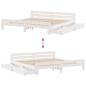 Preview: Massivholzbett ohne Matratze Weiß 180x200 cm Kiefernholz