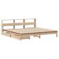 Preview: Massivholzbett mit Regal ohne Matratze 200x200 cm Kiefernholz