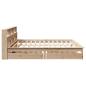 Preview: Massivholzbett mit Regal ohne Matratze 200x200 cm Kiefernholz