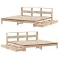 Preview: Massivholzbett mit Regal ohne Matratze 200x200 cm Kiefernholz