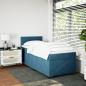 Preview: Boxspringbett mit Matratze Blau 100x200 cm Samt