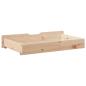 Preview: Bettschubladen mit Rollen 2 Stk. 95x55x16 cm Massivholz Kiefer