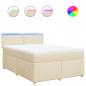 Preview: Boxspringbett mit Matratze Creme 160x200 cm Stoff