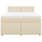 Preview: Boxspringbett mit Matratze Creme 160x200 cm Stoff