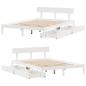 Preview: Massivholzbett ohne Matratze Weiß 150x200 cm Kiefernholz