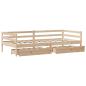 Preview: Tagesbett mit Schubladen 90x200 cm Massivholz Kiefer